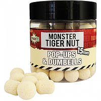 Плаваючі бойли Dynamite Baits Monster Tiger Nut Fluro White Pop Ups + Dumbells 15мм