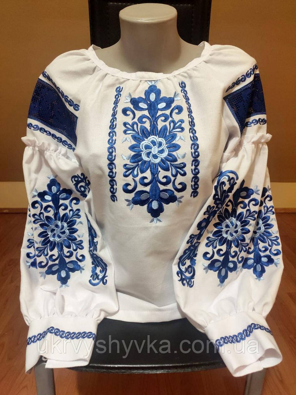 Блузка з вишивкою "Синя хвиля"