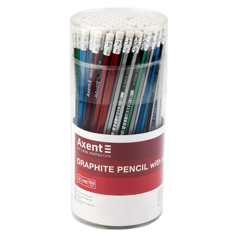 Олівець графітний Axent 9002-A з ластиком, НВ