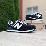 Кросівки чоловічі літні New balance 574 чорні демісезон 46 розмір 28.5 см, фото 6