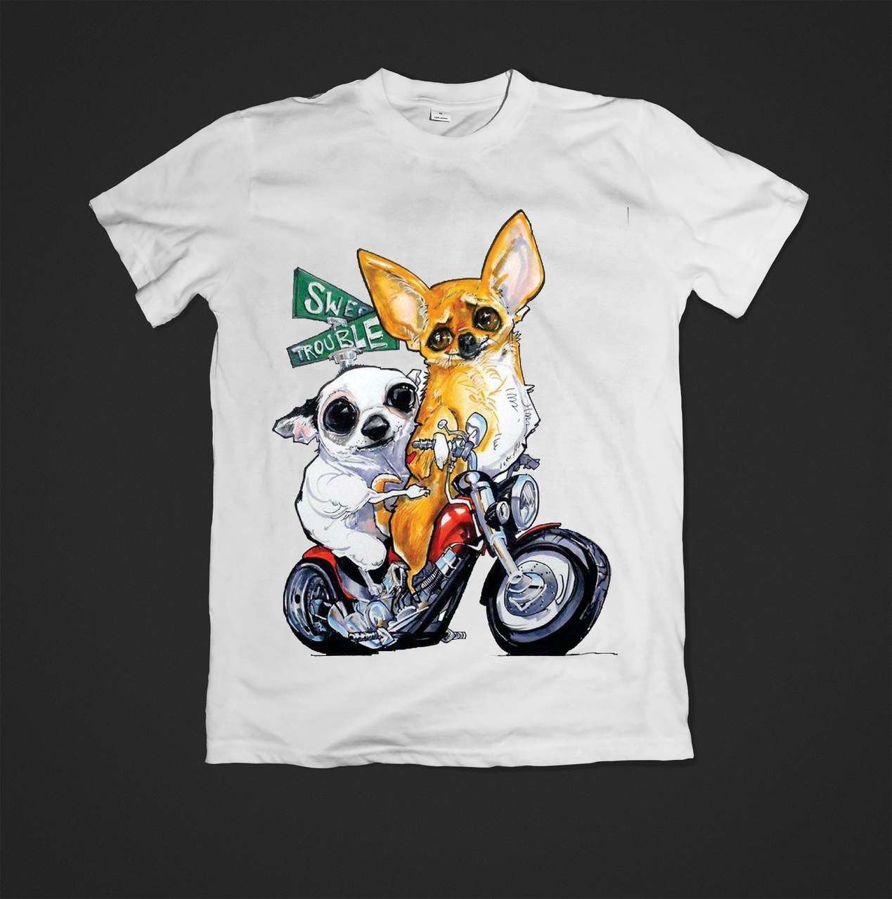 Футболка жіноча з принтом Dogs bike