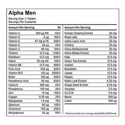 Вітаміни для чоловіків Myprotein ALPHA MEN 120 табл. (60 днів), фото 2