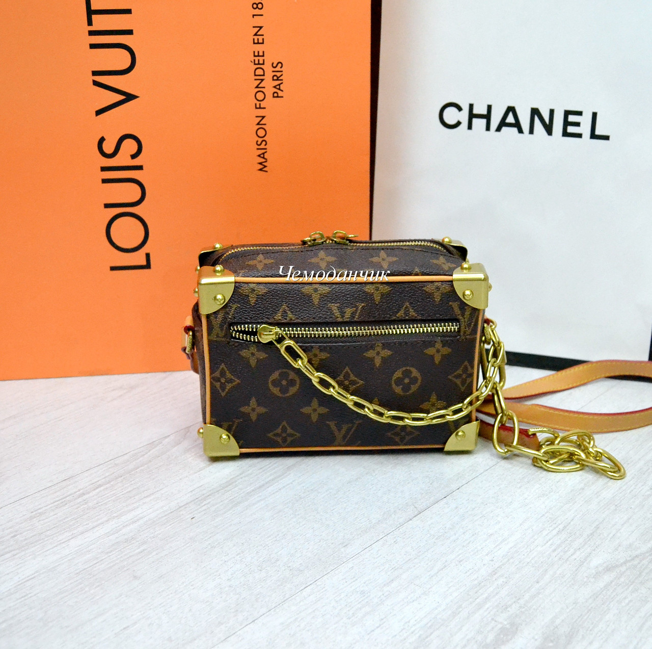 Женская сумка Louis Vuitton Луи Виттон PETITE MALLE Monogram коричневая ...