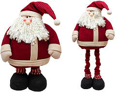 Новорічна декорація - Дід Мороз на висувних ніжках, 1,2 м, червоний, метал, поліестер (000210-1)
