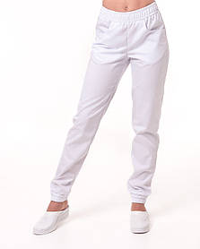 Медичні штани Парма білі (манжет)