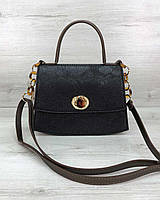 Сумка жіноча «Янтар» чорна рептилія