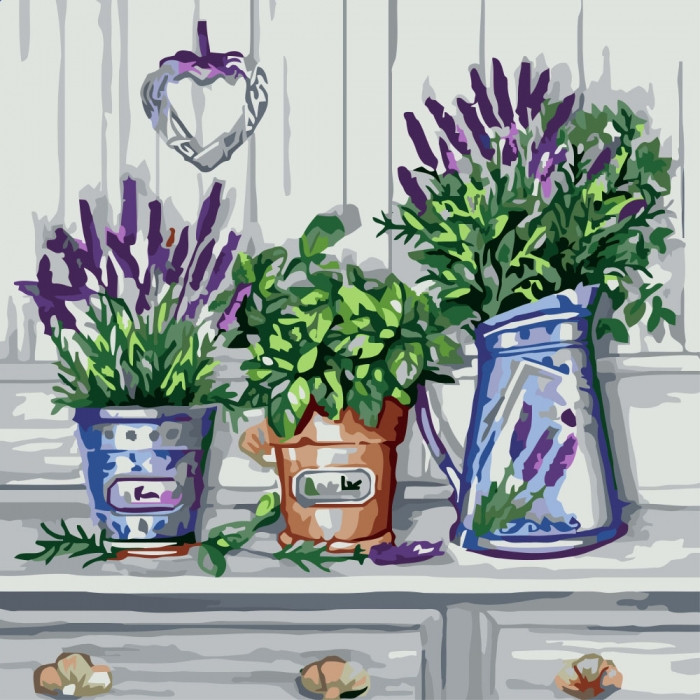 Картина за номерами 40×40 см. Цілюща шавлія. Ідейка.