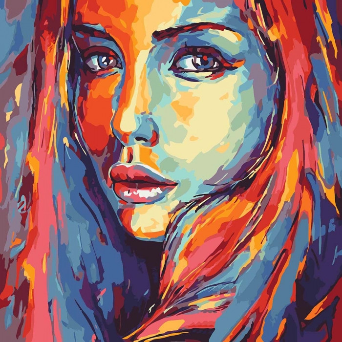 Картина за номерами 40×40 см. Яскравий силует 2. Ідейка. КНО2649