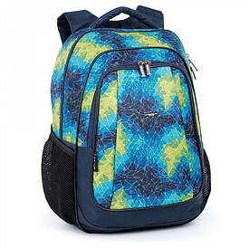 Шкільний рюкзак з щільною спинкою синьо-жовтий 517