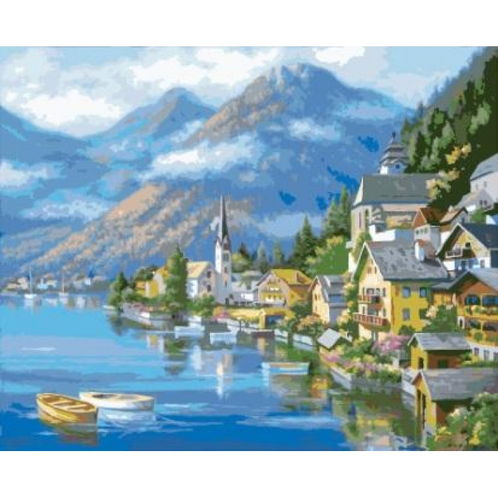 Картина за номерами 40×50 см. Австрійський пейзаж. Ідейка. КНО2143