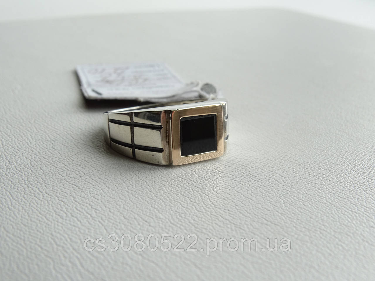 Мужской Перстень Шикарная Печатка Серебряная с Золотой Пластиной и ...