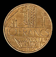 Монета Франції 10гладінів 1975-78 рр.
