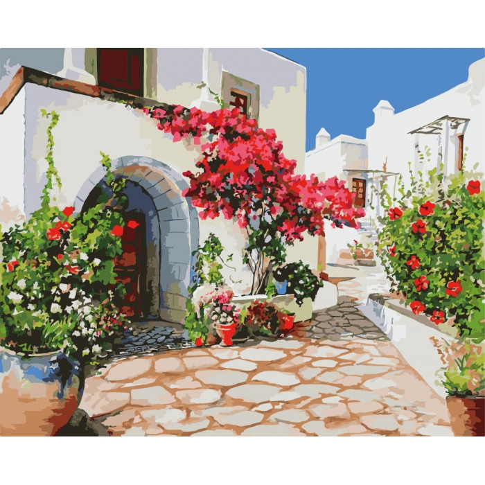 Картина за номерами 40х50 см. Грецька вуличка. Ідейка.