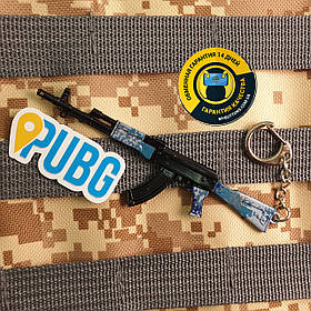 Брелок Автомат Калашникова / АК / АК-47 / Калаш Camo Blue з гри PUBG 13 см металевий