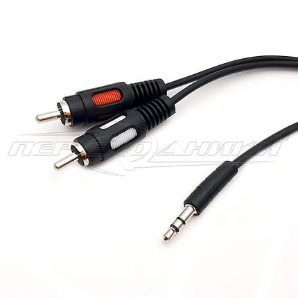 Аудіокабель jack 3.5 mm to 2RCA (економ плюс якість), 1.8 м, фото 1