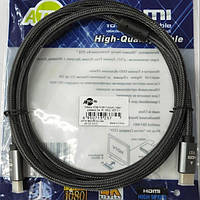 HDMI - HDMI кабель 1,0м ATCOM Premium Series 4K 60HZ v2.1 Черный/Серый (23781)
