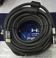 HDMI - HDMI кабель 15,0м ATCOM Premium Series 4K 60HZ v2.1 ACTIVE Черный/Серый (23715)