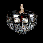 Кришталева люстра на ланцюгу на 10 лампочок VL-L6990/D380/10 (BK+GD), фото 2