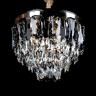 Кришталева люстра на ланцюгу на 10 лампочок VL-L6990/D380/10 (BK+GD), фото 3