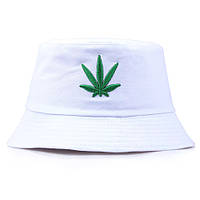 Панама Конопля (трава, марихуана, ганджа, лист конопли) Белая 2, Унисекс WUKE One size