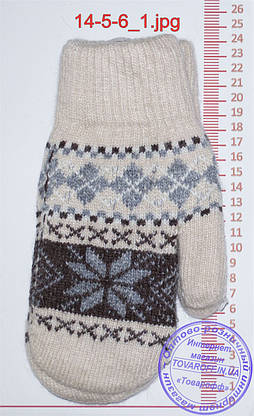 Рукавиці в'язані подвійні - різні кольори - 14-5-6, фото 5