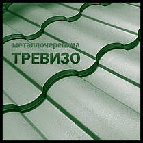 Металочерепиця Тривізо • RAL 3005 • MAT 0,5 мм • ArcelorMittal •, фото 3