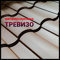 Металочерепиця Тривізо • RAL 3005 • MAT 0,5 мм • ArcelorMittal •, фото 2