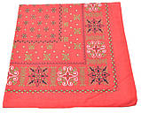 Бандана класична з бавовни Tracery з принтом унісекс колір червоний 55*55 см, фото 2