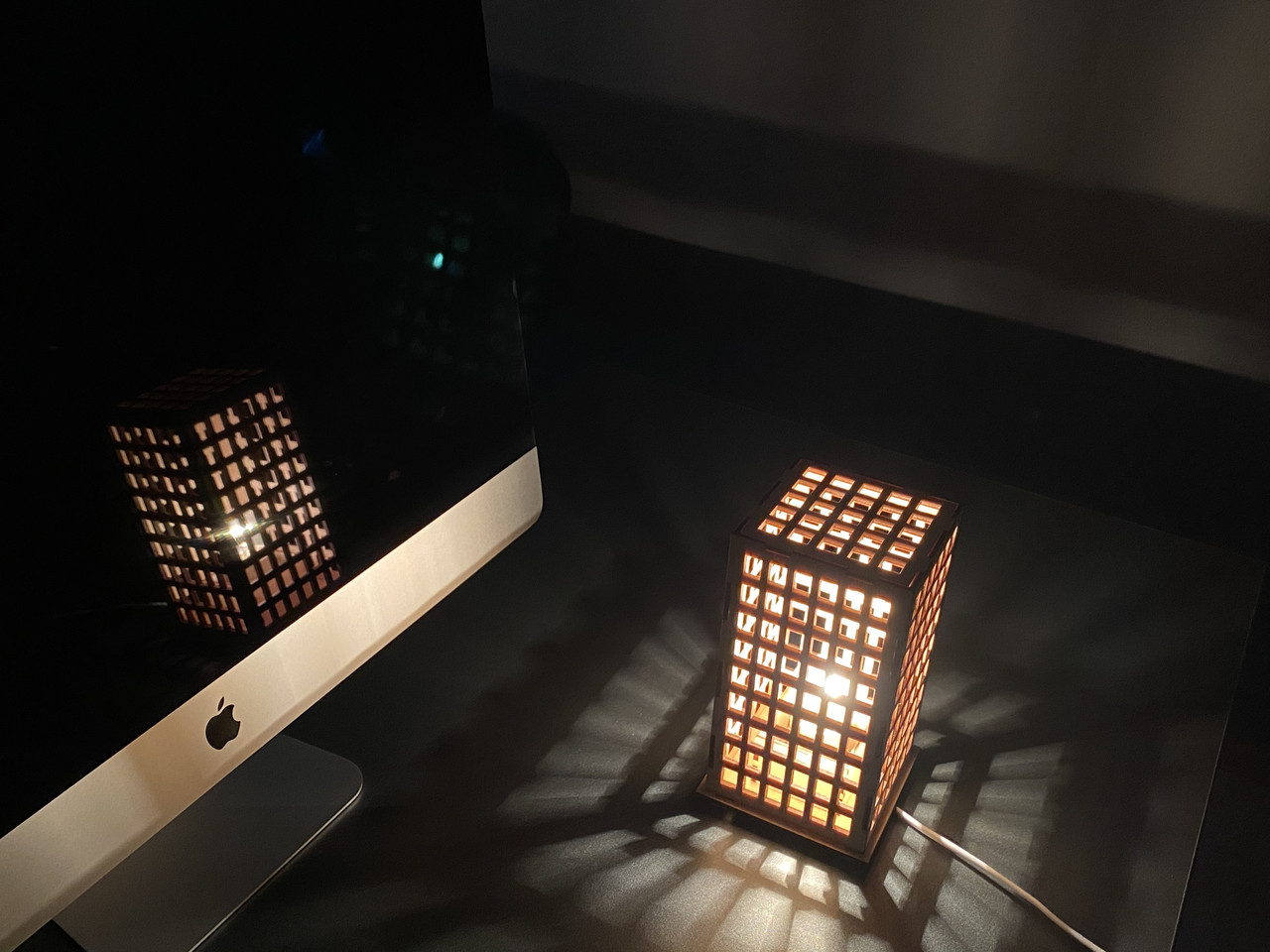 Декоративний нічник з дерева "Квадрат", фото 1