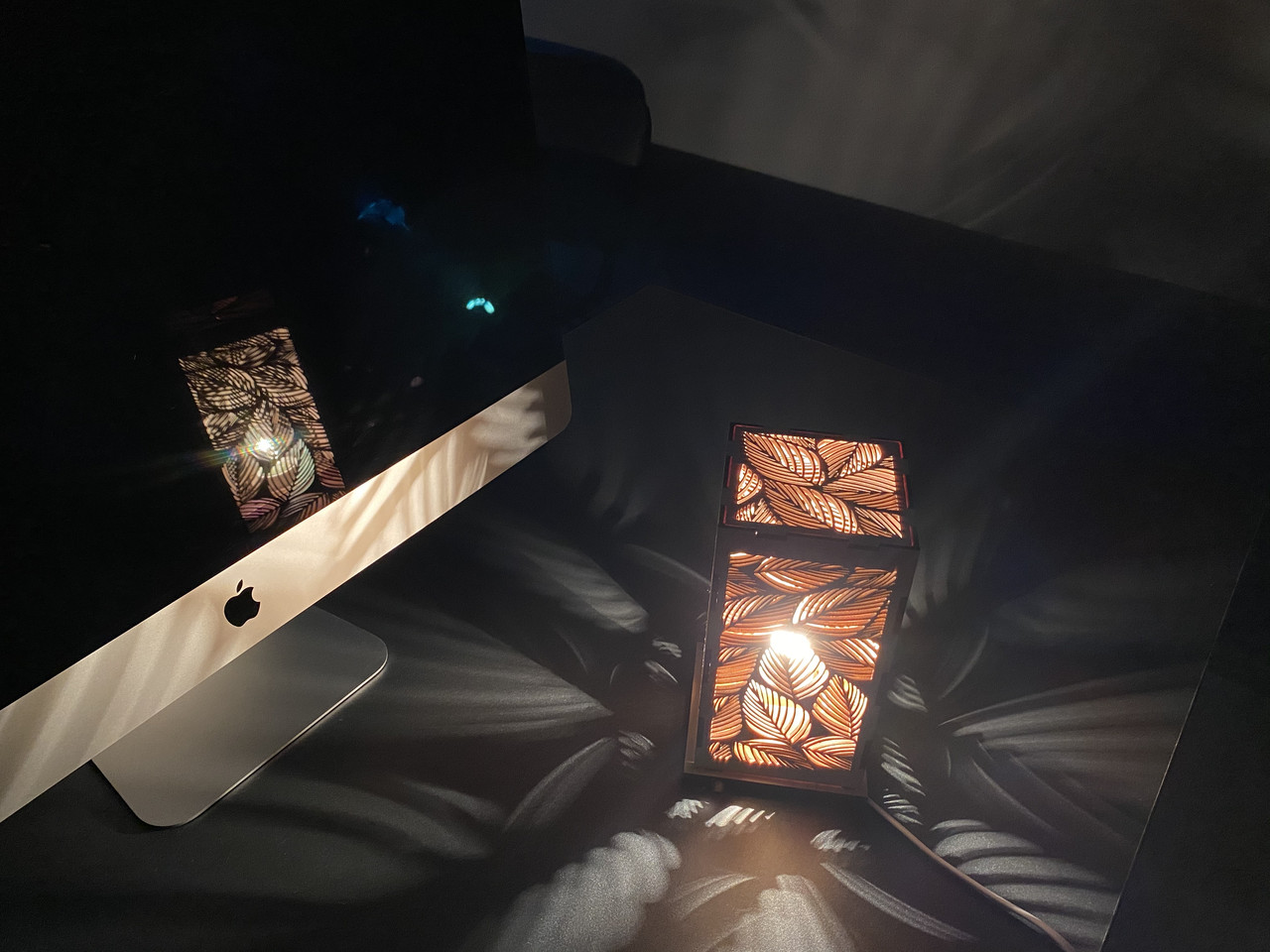 Декоративний нічник з дерева "Пелюстка", фото 1