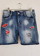 Шорти стрейч жіночі джинсові паєтки р 25-30