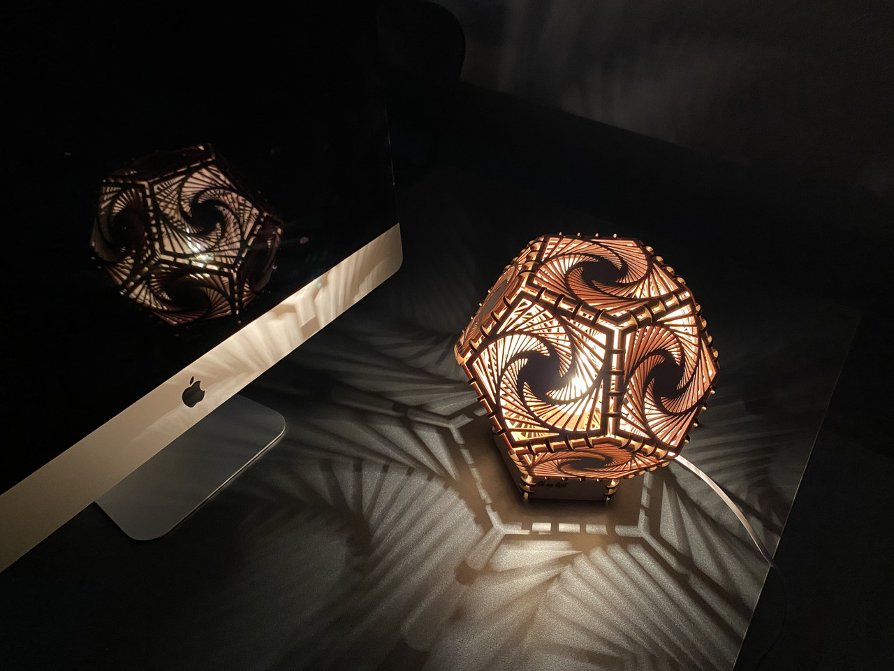 Декоративний нічник з дерева "Торнадо", фото 1