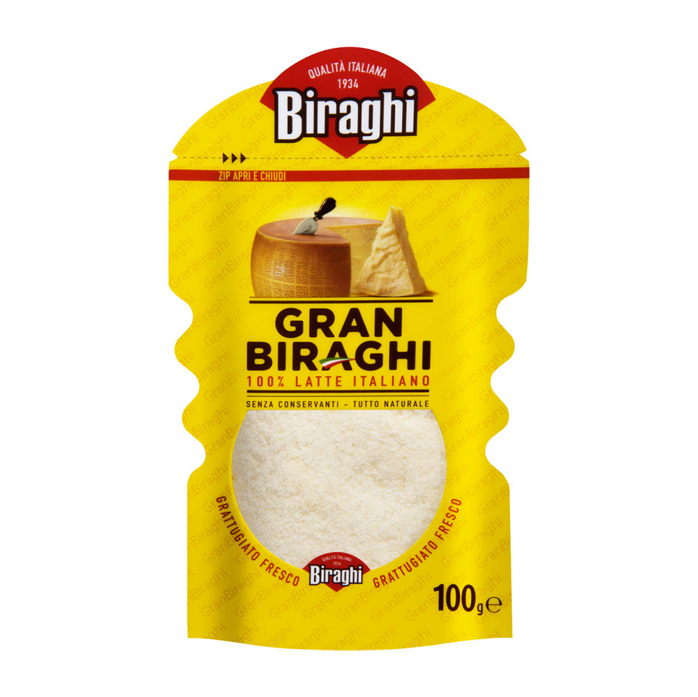 Сир пармезан тертий Biraghi Gran, 100г, 24шт/ящ