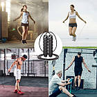 Скакалка швидкісна на підшипниках Soweil регульована чорна, фото 10