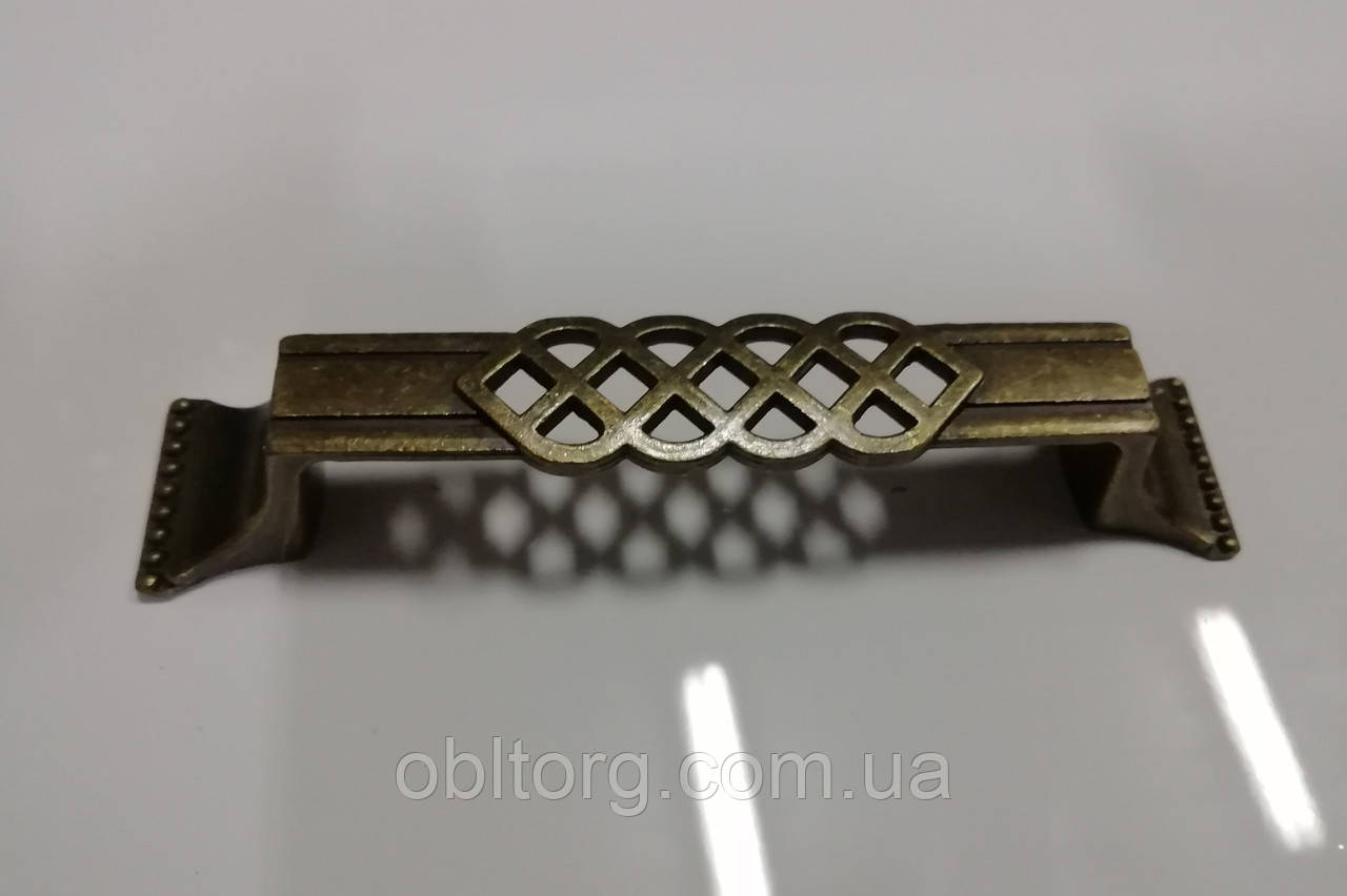 Ручка меблева скоба GIFF 8/112/96 антична бронза, фото 1