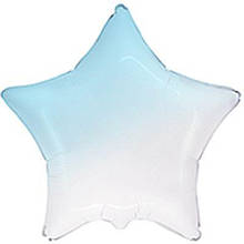 Фольгована кулька зірка омбре біло-блакитний 18" Flexmetal
