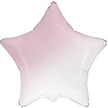 Фольгована кулька зірка омбре біло-рожевий 18" Flexmetal