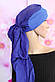 Чалма шапка 54-60 рр різнобарвна шифонова на пов'язці синя літня "Вуалька", фото 6