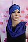 Чалма шапка 54-60 рр різнобарвна шифонова на пов'язці синя літня "Вуалька", фото 10