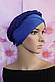 Чалма шапка 54-60 рр різнобарвна шифонова на пов'язці синя літня "Вуалька", фото 8
