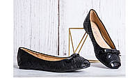 Женские балетки черные легкие лаковый носок бантик классика дрескод 38 размер