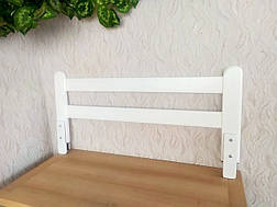 Білий захисний бортик із натурального дерева для дитячого ліжка "Масу - 2", фото 3