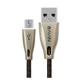 Шнур (кабель) Bavin CB070 USB - microUSB срібний 1,2 м