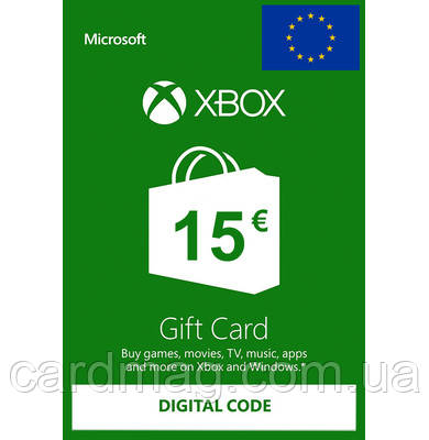 Подарункова карта Xbox Live Gift Card на суму 15 euro, EU-регіон, фото 1