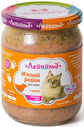 Мясний раціон Леопольд (для котів з ягням), 460г.