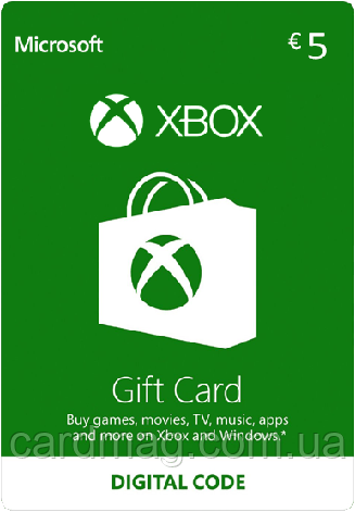 Подарункова карта Xbox Live Gift Card на суму 5 euro, EU-регіон, фото 1