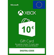 Подарункова карта Xbox Live Gift Card на суму 10 euro, EU-регіон