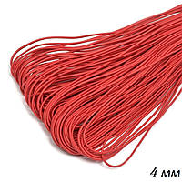 Шнурок-резинка круглый Luxyart диаметр 4 мм, красный, 200 метров (Р4-203)