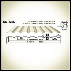 Профнактил Кровільний  ⁇  Blachy Pruszynski  ⁇  Т 20 К  ⁇  0.7 мм  ⁇  РЕ 25 МК  ⁇  RAL 9010  ⁇ 