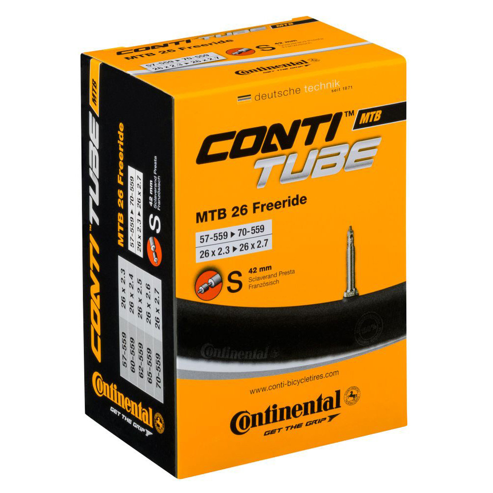 Камера для велосипеда Continental MTB Tube Freeride 26", 57-559->70-559, S42, 300 г